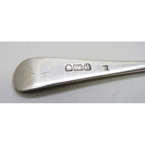 851 - A George III silver spoon, London 1783, 67g