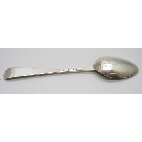 853 - A George III silver spoon, London 1781, maker T.W., 59g