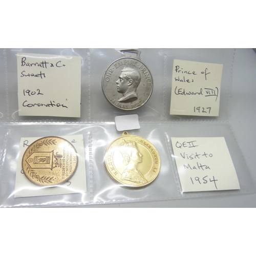 861 - A sheet of Royalty commemorative medallions, George III and later