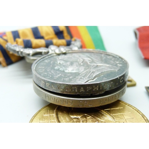 872 - A British South Africa Company Medal to Telegraphist C. Harley, a hallmarked silver Southern Rhodesi... 