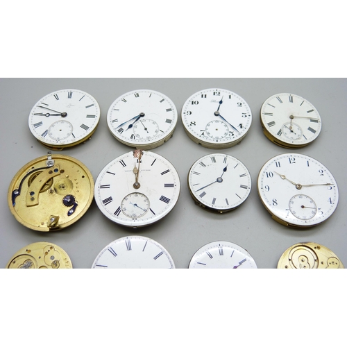 880 - A collection of pocket watch movements