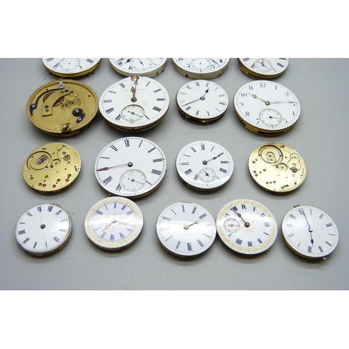 880 - A collection of pocket watch movements