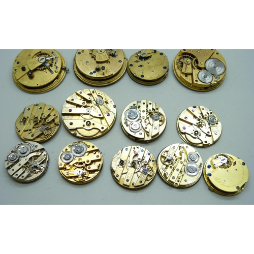 880 - A collection of pocket watch movements