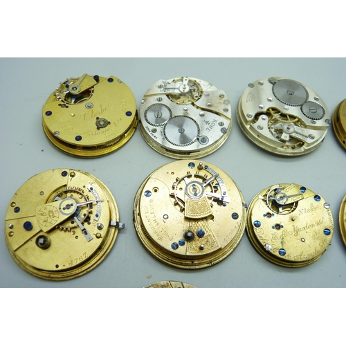 880 - A collection of pocket watch movements