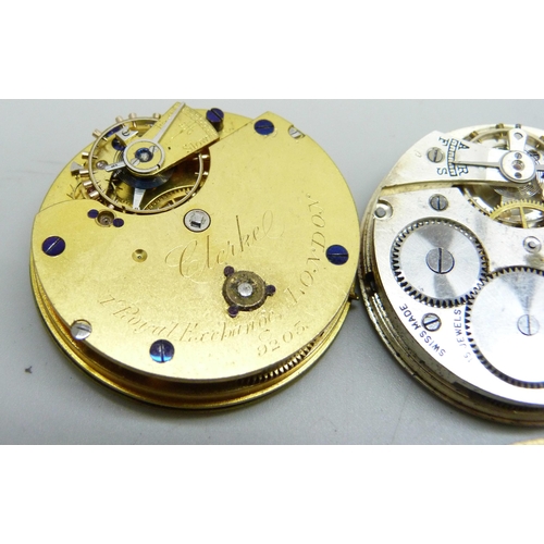 880 - A collection of pocket watch movements