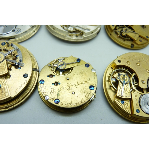 880 - A collection of pocket watch movements