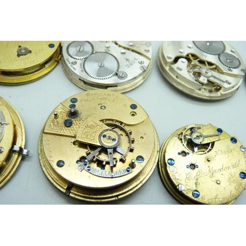 880 - A collection of pocket watch movements