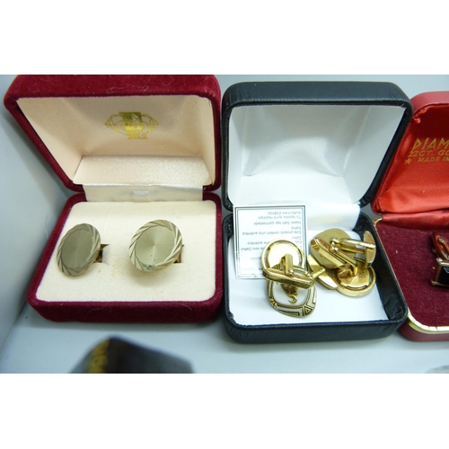 890 - A collection of cufflinks including R.A.F. and South African police