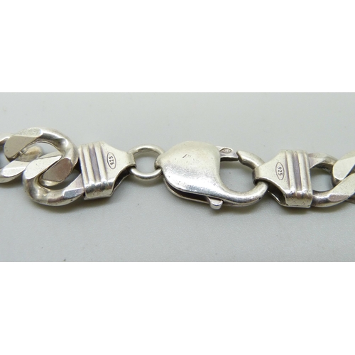 972 - A silver bracelet and necklace, 100g