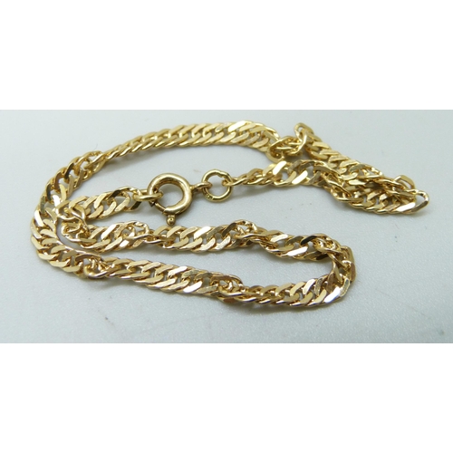 973 - A 9ct gold bracelet, 3.2g