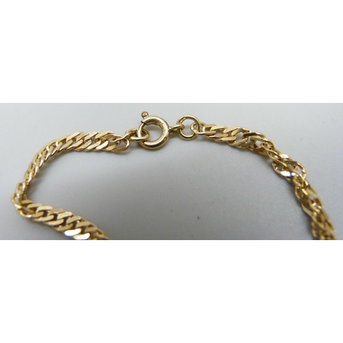 973 - A 9ct gold bracelet, 3.2g