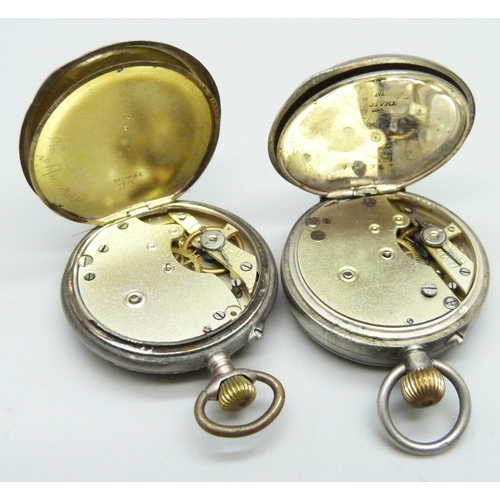 974 - Two lady's fob watches stamped .800