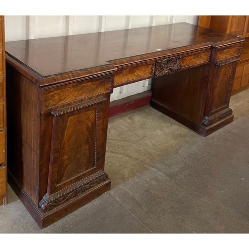 113 - A Regency mahogany inverted breakfront pedestal sideboard