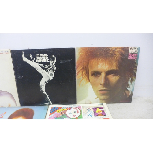 2103 - A collection of 7 David Bowie LP records including Pin Ups, David Live, Images 1966-1967, Space Oddi... 