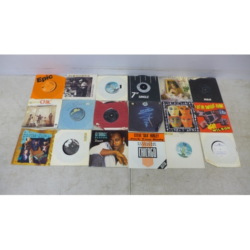 2107 - A box of approximately fifty 7”singles, mostly 1970s and 1980s