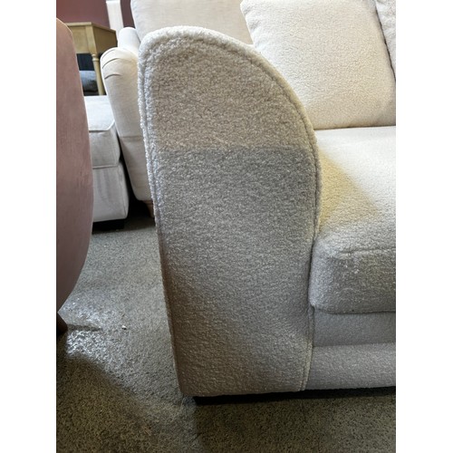 1430 - A white teddy bear fabric upholstered two seater sofa