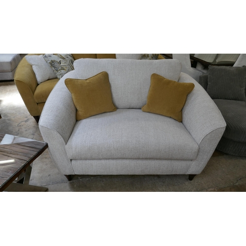 1301 - A Dijon chenille upholstered three seater sofa and contrasting oatmeal chenille two seater sofa