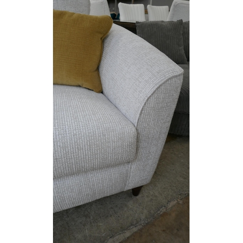 1301 - A Dijon chenille upholstered three seater sofa and contrasting oatmeal chenille two seater sofa