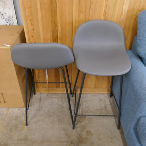 1359 - A pair of dark grey bar stools - boxed