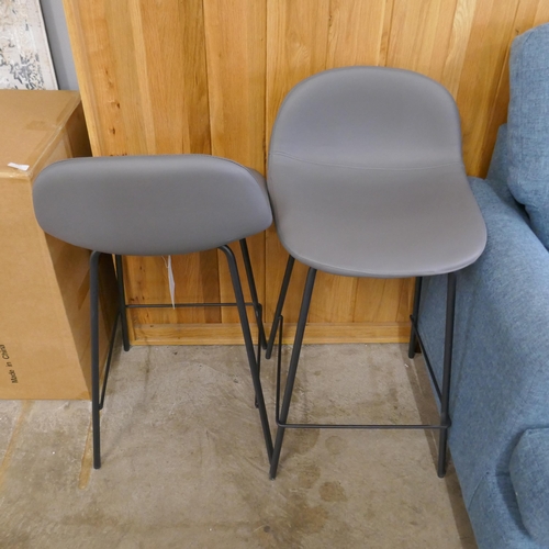 1360 - A pair of dark grey bar stools - boxed