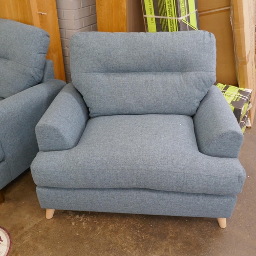 1363 - A teal upholstered two seater sofa and love seat