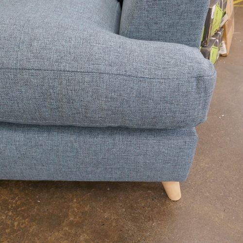 1363 - A teal upholstered two seater sofa and love seat