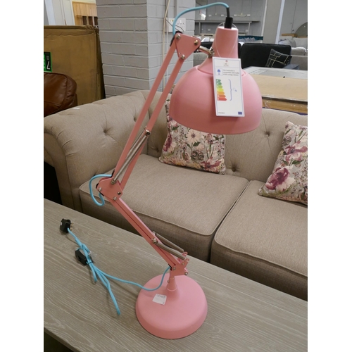 1376 - A bubble gum pink anglepoise lamp