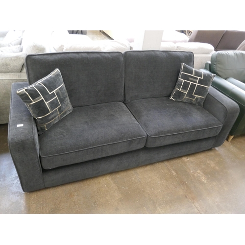 1418 - A black and gold three seater sofa