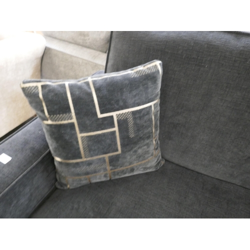 1418 - A black and gold three seater sofa