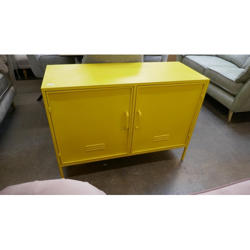 1437 - A yellow industrial style cabinet