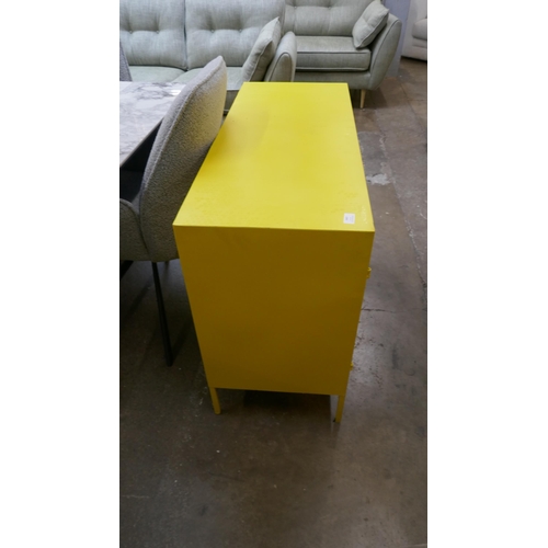 1437 - A yellow industrial style cabinet