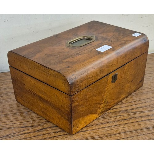 357 - A Victorian fitted walnut lady's sewing box