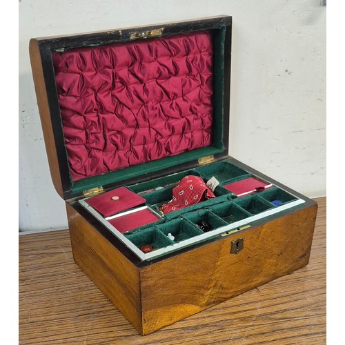 357 - A Victorian fitted walnut lady's sewing box