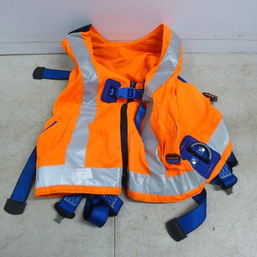 2401 - An Ecman hi-viz waist style jacket with fitted safety harness - only used once