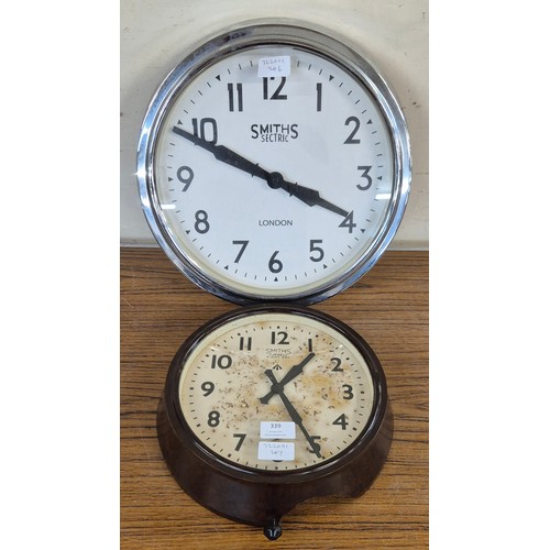 339 - A Smiths eight day Bakelite military wall clock and a Smiths Sectric wall clock