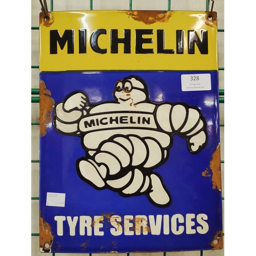 328 - An enamelled Michelin advertising sign