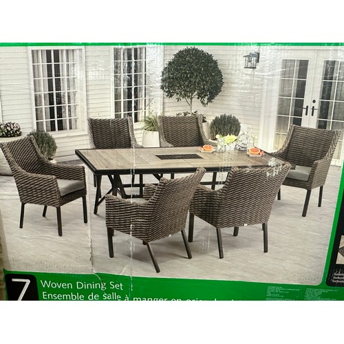 1366 - Agio Portland 7 piece Woven Dining Set, Original RRP £1799.99 + vat - boxed (4208-902/5) *This lot i... 