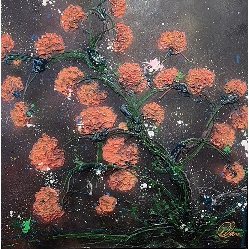 316 - Claire Sykes, Orange Rapture, oil on canvas, framed