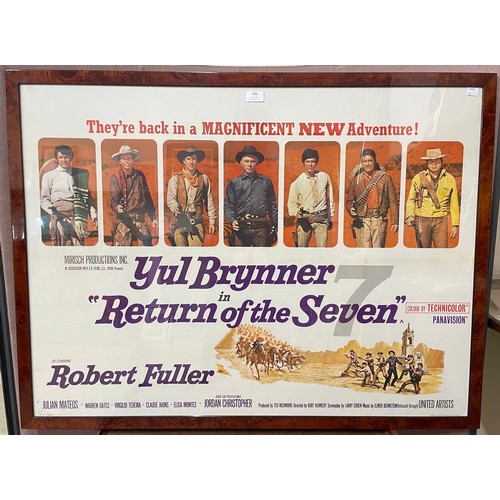 306 - A Return of the Seven film poster, framed