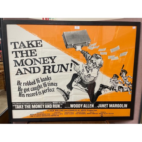 307 - A Take The Money and Run film poster, framed