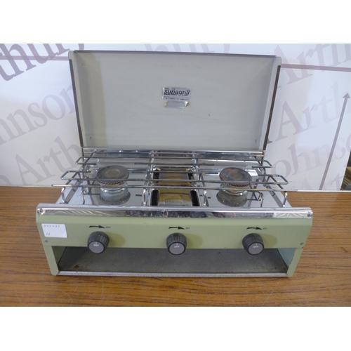 2355 - A quantity of camping equipment including a Shilton Supagrill 3 burner stove, a Parasene butane lant... 