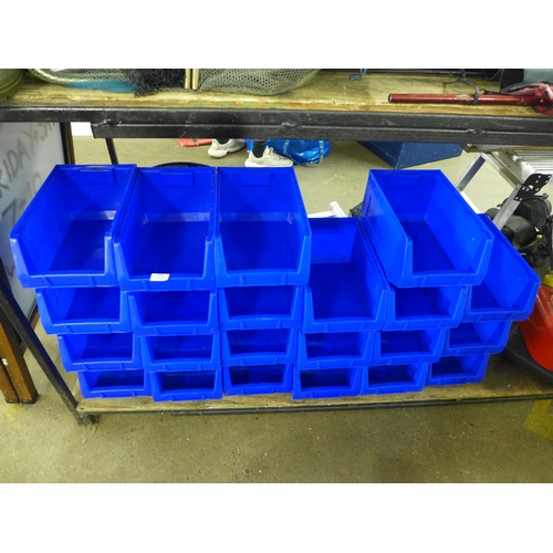 2383 - 21 Manutan blue plastic lin bins