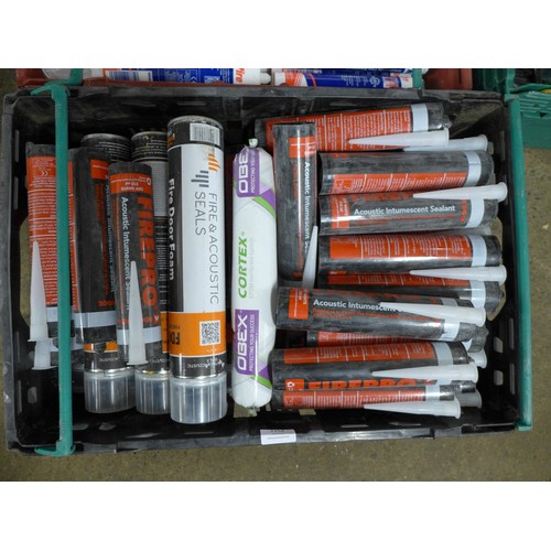 2362A - 2 trays containing a large quantity of assorted sealants including Nullifire FS702 Intumescent fire ... 