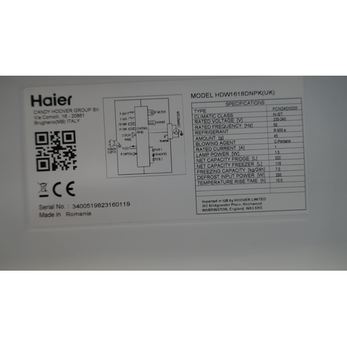 6011 - Haier 60/40 Inox Fridge Freezer - Model Hdw1618Dnpk,  Original RRP £399.99 + vat  (326A - 122) *This... 