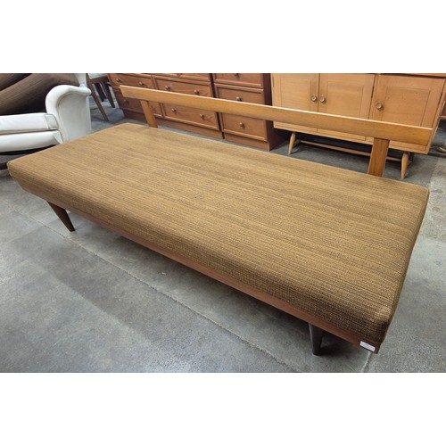 94 - A Norwegian Ekornes teak and fabric upholstered Swan daybed, designed by Haldor Vik & Ingmar Relling... 