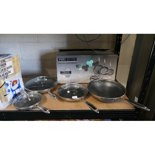 6010 - Pro Steel Cookware Set, Original RRP £269.99 + vat (328-191)* This lot is subject to vat