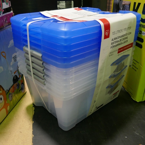 6067 - Iris 15L Storage Boxes - Damaged  (328-213)* This lot is subject to vat