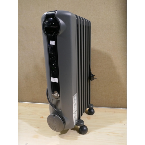 6118 - Delonghi Oil Filled Grey Radiator *This Item Is Subject To Vat (327A-423)