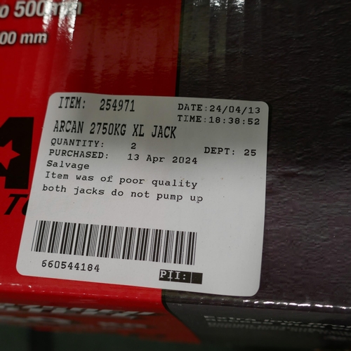 6173 - Arcan 2750Kg Xl Jack, Original RRP £119.99 + Vat *This Item Is Subject To Vat (327A-491)