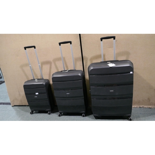 6180 - American Tourister Bon Air 3Pc Black Luggage Set, Original RRP £120.83 + Vat *This Item Is Subject T... 